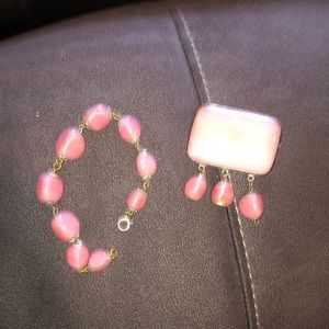 Vintage pin and bracelet set